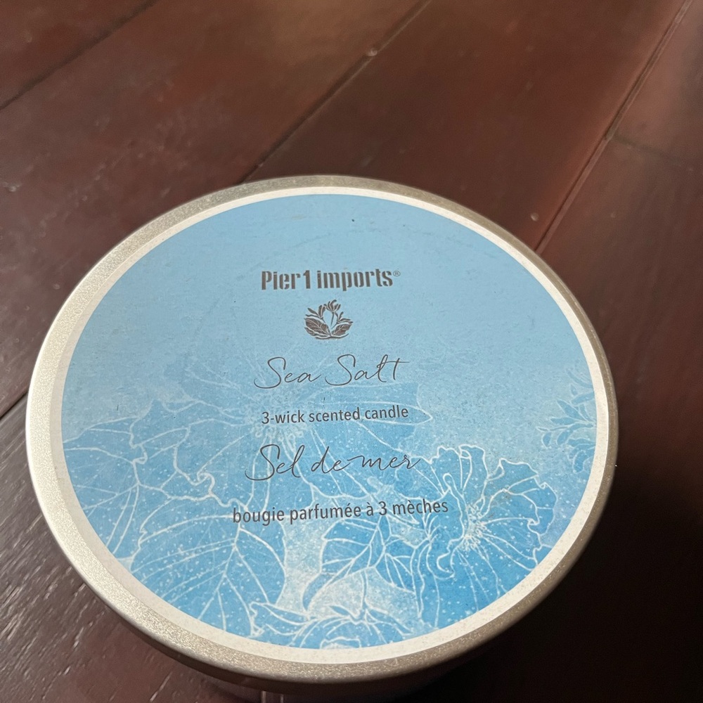 Pier 1 Sea Salt 3-wick candle NIB